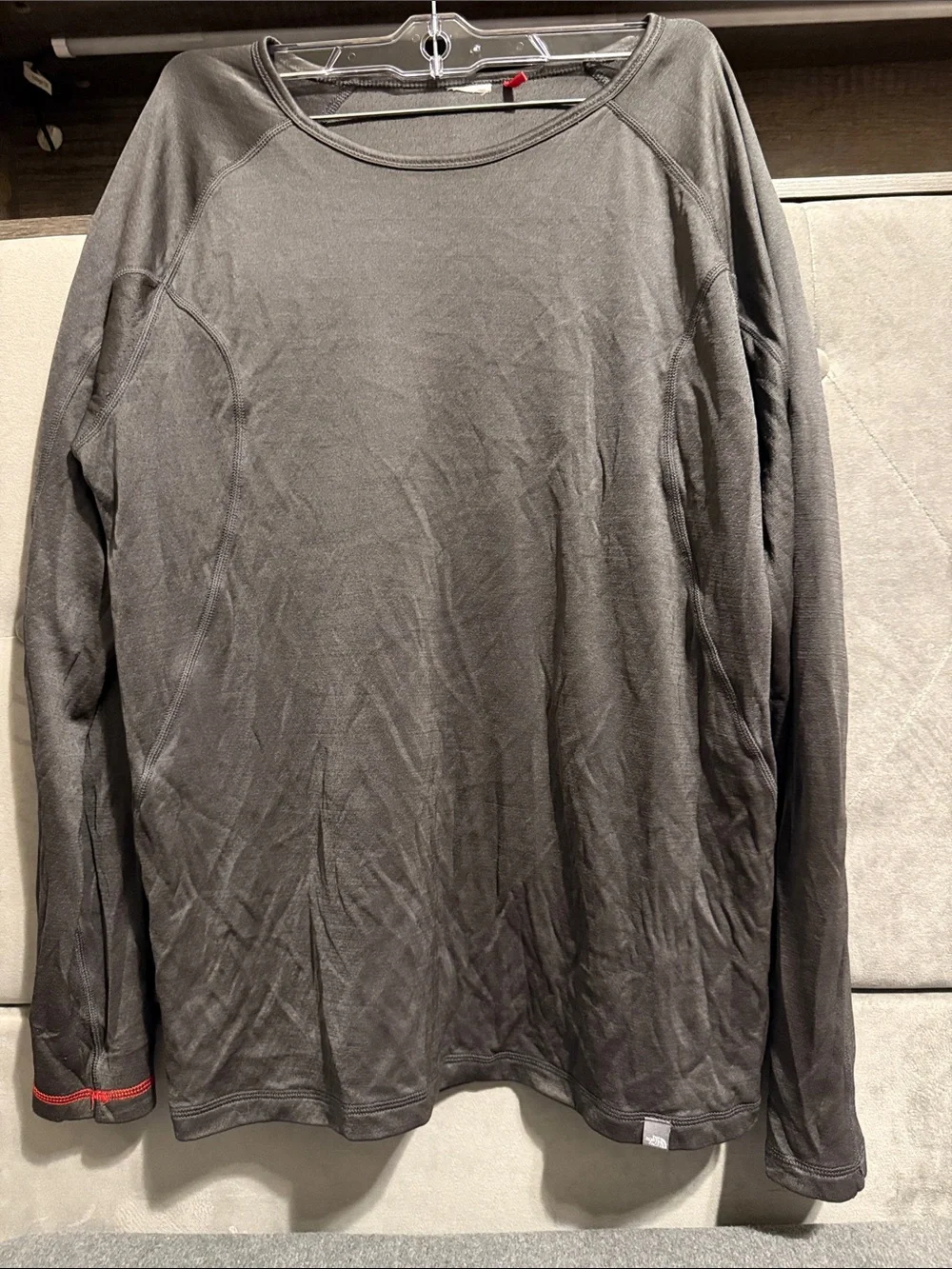 The North Face Men's Long-Sleeve Crewneck Shirt - Charcoal Gray